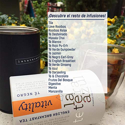 LA TETERA AZUL Infusión De Rooibos Premium Con Tila, Melisa Y Azahar. Infusión Relajante. Rooibos Relax. Bote De 20 Pirámides.