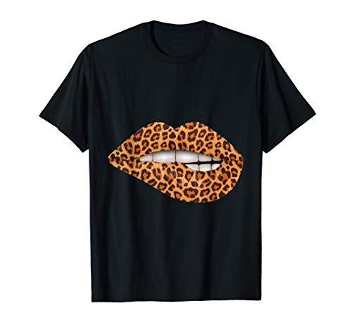 Labios sexys me besan Leopardo Safari Patrón de guepardo Camiseta