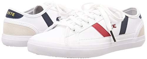 Lacoste Sideline Tri 1 CFA, Zapatillas para Mujer, Blanco (Wht/Nvy/Red), 36 EU