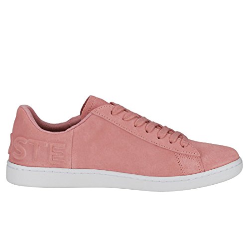 Lacoste Women's Carnaby EVO 318 4 Suede Lace Up Trainer Pink-Pink-4 Size 4