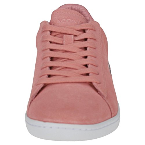 Lacoste Women's Carnaby EVO 318 4 Suede Lace Up Trainer Pink-Pink-4 Size 4