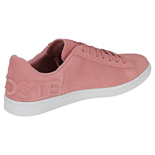 Lacoste Women's Carnaby EVO 318 4 Suede Lace Up Trainer Pink-Pink-4 Size 4