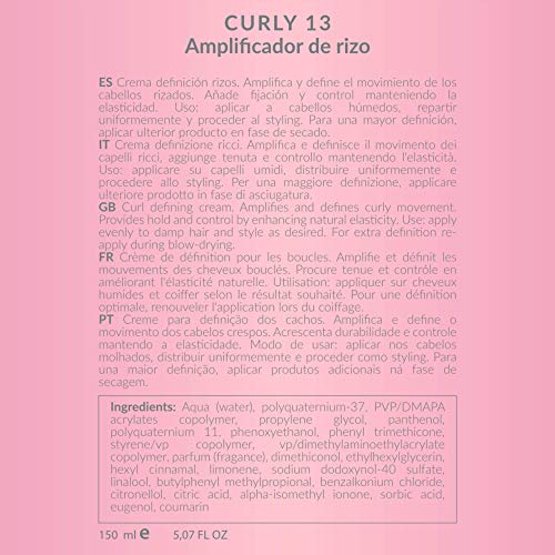 Lactoplastia Curly 13 Crema Texturizante Definicion de Rizos Tratamiento Bio Organic con Orquidea, Bambú, Jojoba y Karité | Amplificador de Rizo sin Siliconas y Acabado Profesional | 150 ML