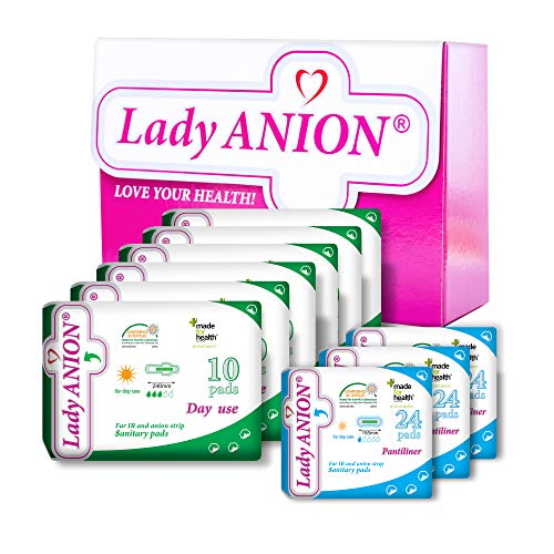 Lady Anion Compresas Sanitarias de uso diurno y Salvaslips, Algodón organico certificado – Set Super Ahorro (en total 132 piezas) I Compresas algodon