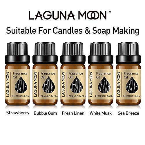 Lagunamoon Aceites de Fragancia, Aceites Esenciales para Humidificador, Aceite para Aromaterapia 10ml - Coco y vainilla