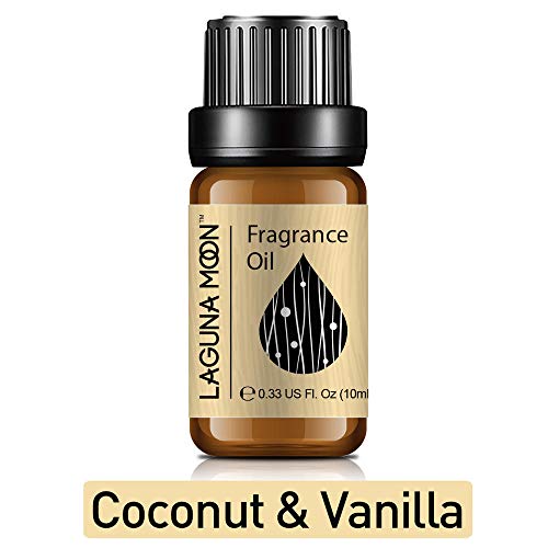 Lagunamoon Aceites de Fragancia, Aceites Esenciales para Humidificador, Aceite para Aromaterapia 10ml - Coco y vainilla