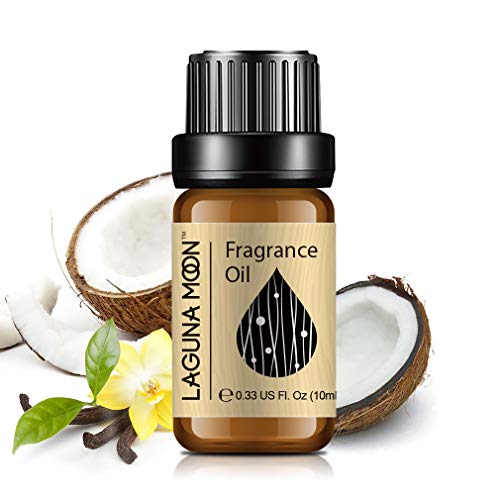 Lagunamoon Aceites de Fragancia, Aceites Esenciales para Humidificador, Aceite para Aromaterapia 10ml - Coco y vainilla