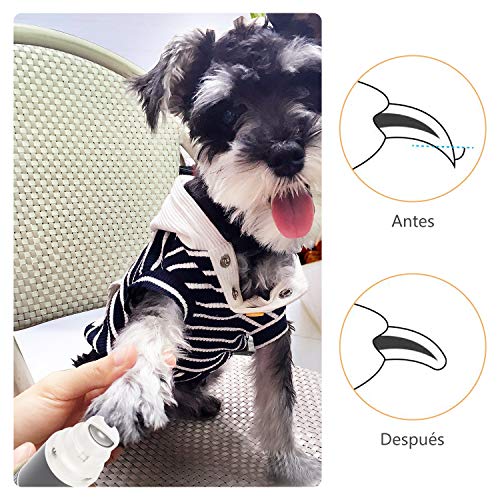 LAIKA Lima de Uñas Eléctrica para Perro y Gatos, Cortaúñas para Mascotas Pequeñas y Medianas, Almolador para Perros, Profesional USB Recargable, 40db Ultra Silencioso