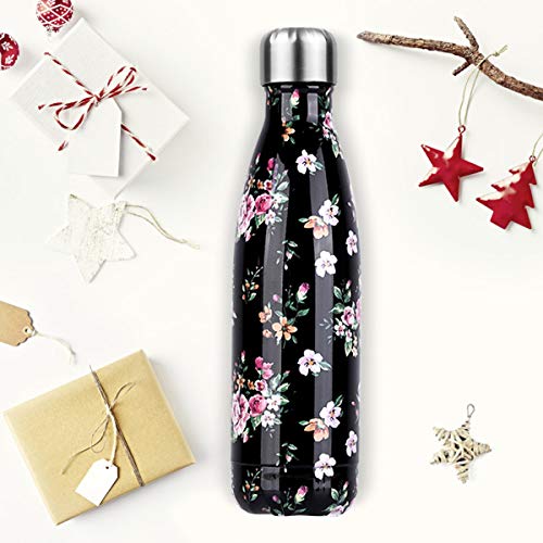 lalafancy Botella de Agua Acero Inoxidable 350ml/500ml/750ml, Aislamiento de Vacío de Doble Pared, Botella Termica de Frío/Caliente para Niños, Deporte, Oficina, Gimnasio, Ciclismo