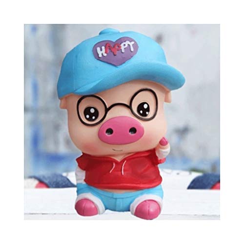 LALAWO Caja de Almacenamiento Moda Linda alcancía con Gafas de Cerdo alcancía de Dibujos Animados Regalo de cumpleaños Resistente al rompimiento Regalo para Enviar niños a Amigos Contenedor de Artic