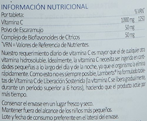Lamberts Vitamina C 1000 mg - 180 Tabletas
