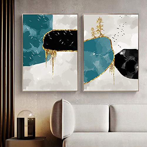 Lámina de oro Pintura Simple Lienzo Arte Impresión de póster Moderna Sala Pasillo Pintura decorativa 40x60cm