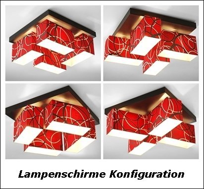 Lámpara de techo de WeRo, diseño de Vitoria 001/L, lámpara de techo pantallas, 4 puntos de luz, madera, plástico, cromo