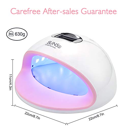 Lampara LED Uñas, Queenmew 72W Secadores de Uñas de UV Gel Esmalte, Luz Máquina Utensilios para Manicura/Pedicura de Profesionales de Salón, 4 Temporizador y Sensor Automático de Infrarrojos
