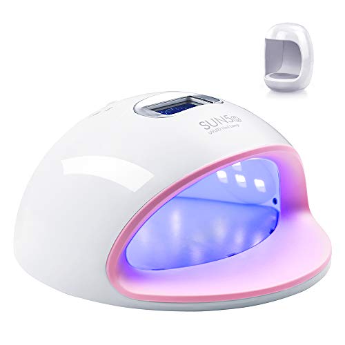 Lampara LED Uñas, Queenmew 72W Secadores de Uñas de UV Gel Esmalte, Luz Máquina Utensilios para Manicura/Pedicura de Profesionales de Salón, 4 Temporizador y Sensor Automático de Infrarrojos