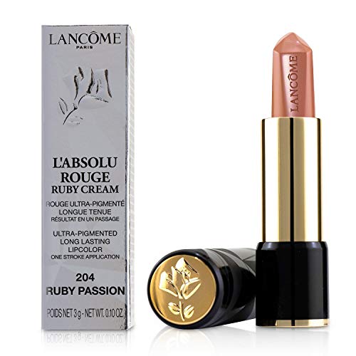 LANCOME ABSOLU Rouge Cream Barra DE Labios 204 Ruby Passion 1UN Unisex Adulto, Negro, Único