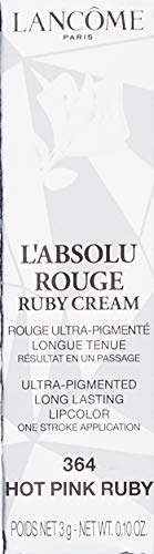 LANCOME ABSOLU Rouge Cream Barra DE Labios 364 Hot Pink Ruby 1UN Unisex Adulto, Negro, Único