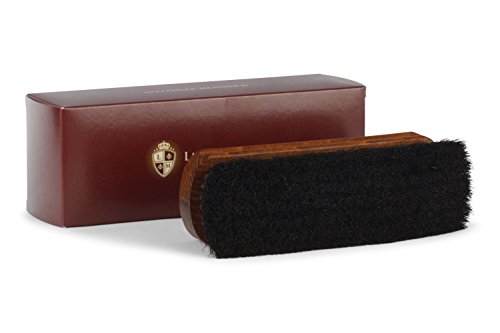 Langer & Messmer cepillo de zapatos fabricado con pelo de caballo negro para abrillantar zapatos: el cepillo lustrador para el cuidado profesional de los zapatos