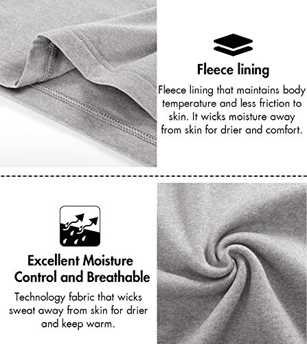 LAPASA Camiseta Térmica Manga Larga para Hombre Pack de 2/Pack de 1 -Brushed Back Fabric Technique- M09/M55 (S, M09-LIGERO: Gris X2)