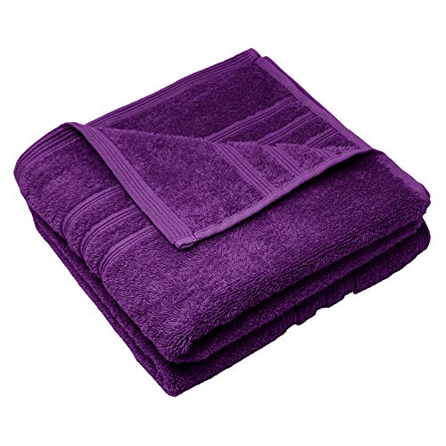 Lashuma London toallas de rizo 50x100 cm, 2 piezas de toallas morado, toallas de mano algodón suave