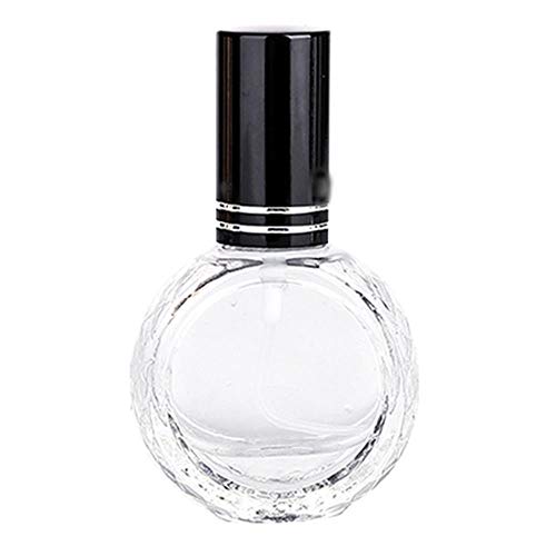 LASISZ El evaporador atomizador de Botella de Perfume de Vidrio vacío Transparente se Puede llenar con Spray de Perfume portátil de Viaje, Dorado, 10 ml