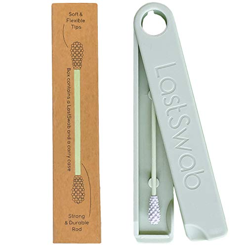 LastSwab Bastoncillos Oídos - Verde tortuga marina - Bastoncillos Ecológicos Q-Tip - Bastoncillo de Silicona Limpiador Oídos