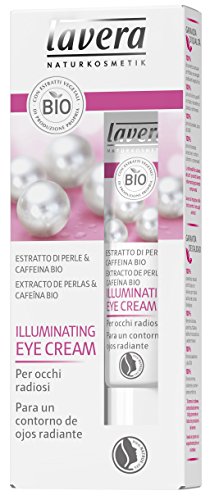 Lavera Illuminating Eye Cream - Crema Contorno de Ojos - Iluminadora Extracto de perlas & cafeina bio cuidado facial biológico - cosméticos naturales 100% certificados - 15 ml