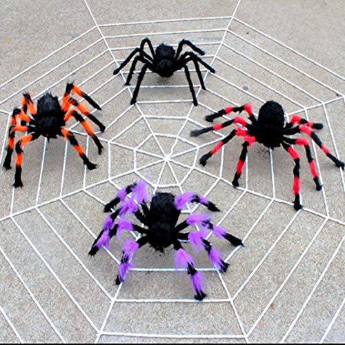 LbojailiAi Halloween Supplies Decoraci¨®n Realista Espeluznante Espeluznante de la Fiesta encantada de la Fiesta de Halloween de la ara?a - ara?a Negra de 75 cm.
