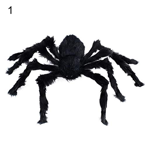LbojailiAi Halloween Supplies Decoraci¨®n Realista Espeluznante Espeluznante de la Fiesta encantada de la Fiesta de Halloween de la ara?a - ara?a Negra de 75 cm.