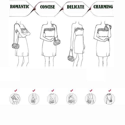 LCHENGJIN Bolso De Mano De Embrague Esférico De Diamantes De Imitación De Perlas Para Mujer Vestido De Noche De Maquillaje De Perlas Clutch De Mujer Dorado