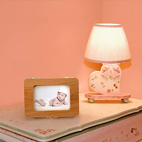 LEADSTAR Caja Dientes de Leche, Marcos de Foto, Caja para Guardar Dientes de Bebé para Niño y Niña, Almacenaje Madera de Souvenir Teeth Box, Recuerdos Regalo para Recién Nacidos, Conjunto de 5 Piezas