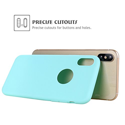 Leathlux 9X Funda Apple iPhone X, Carcasa iPhone XS Silicona TPU Gel Protector Flexible Cover para Apple iPhone XS/X 5.8" Rosa Verde Púrpura Azul Cielo Amarillo Rojo Azul Oscuro Translúcido Negro