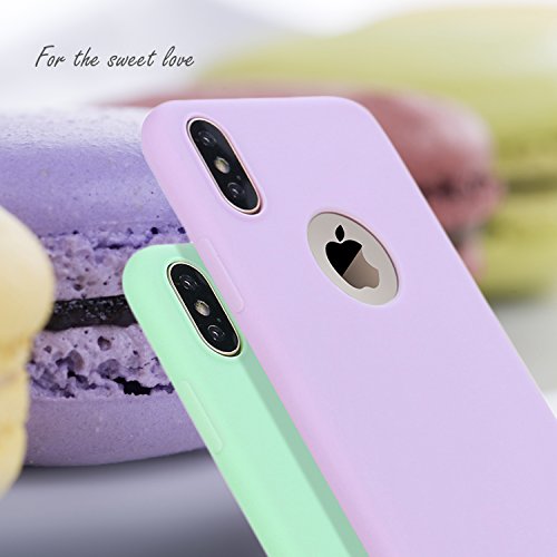 Leathlux 9X Funda Apple iPhone X, Carcasa iPhone XS Silicona TPU Gel Protector Flexible Cover para Apple iPhone XS/X 5.8" Rosa Verde Púrpura Azul Cielo Amarillo Rojo Azul Oscuro Translúcido Negro