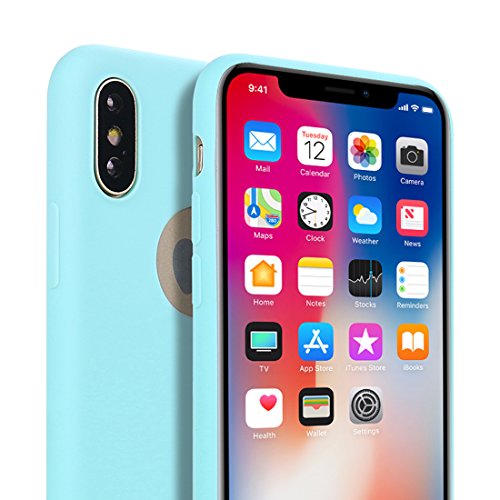Leathlux 9X Funda Apple iPhone X, Carcasa iPhone XS Silicona TPU Gel Protector Flexible Cover para Apple iPhone XS/X 5.8" Rosa Verde Púrpura Azul Cielo Amarillo Rojo Azul Oscuro Translúcido Negro
