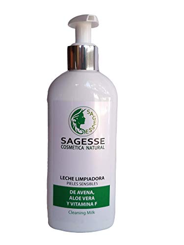 LECHE LIMPIADORA PIELES SENSIBLES DE AVENA, ALOE VERA Y VITAMINA F. BIO, NATURAL Y VEGANA 200ML. DE SAGESSE COSMETICA NATURAL