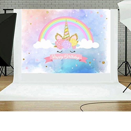 LEDMOMO 3D Fondo de Foto de Unicorn Fondo de Pared Apoyos de Pared Decoraciones para Tomar Fotos 90x150cm