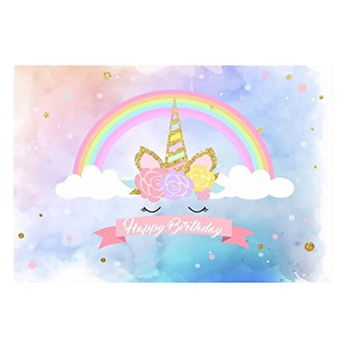 LEDMOMO 3D Fondo de Foto de Unicorn Fondo de Pared Apoyos de Pared Decoraciones para Tomar Fotos 90x150cm