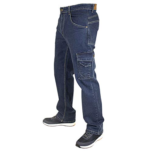 Lee Cooper Workwear - Pantalones de Trabajo de Seguridad para Carpintero, Color Azul Claro, 34 W/31R