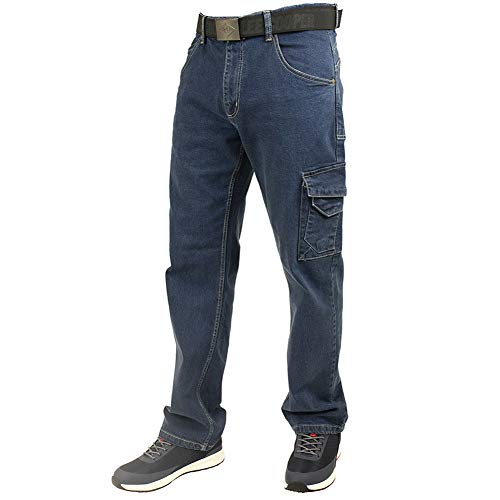 Lee Cooper Workwear - Pantalones de Trabajo de Seguridad para Carpintero, Color Azul Claro, 34 W/31R