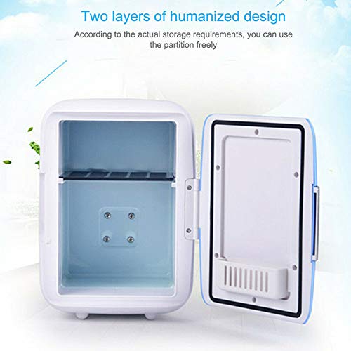 lefeindgdi Mini nevera para coche, mini 4L de refrigeración para el coche, refrigerador de calentamiento, portátil cosmético de maquillaje de doble uso para el hogar y el coche