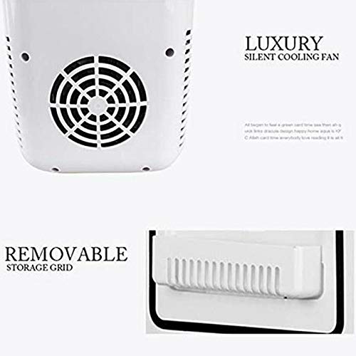 lefeindgdi Mini nevera para coche, mini 4L de refrigeración para el coche, refrigerador de calentamiento, portátil cosmético de maquillaje de doble uso para el hogar y el coche