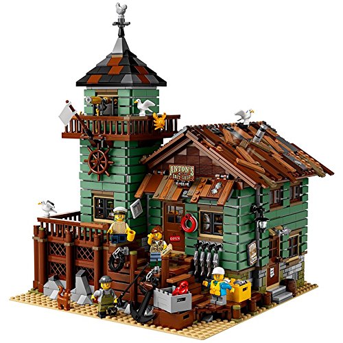 LEGO Ideas- Antigua Tienda de Pesca Set de construcción de Edificio pesquero con Minifiguras de Pescadores y muñecos de gaviotas, Recomendado a Partir de 12 años (21310)