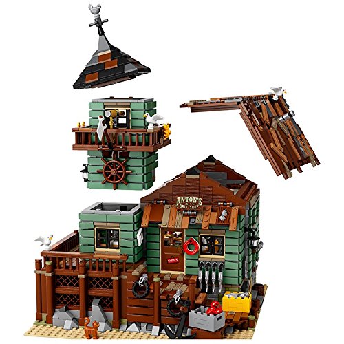 LEGO Ideas- Antigua Tienda de Pesca Set de construcción de Edificio pesquero con Minifiguras de Pescadores y muñecos de gaviotas, Recomendado a Partir de 12 años (21310)