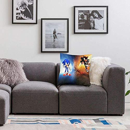 Leila Marcus Ultra Acogedora funda de almohada de terciopelo hipoalergénico y Sombra El Erizo Póster, Único Funda de Cojín con Cremallera para Patio Sala de estar Sofá de 45,72 x 45,72 cm
