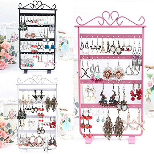 Leisial Soporte de Metal para Joyas Soporte de Joyería Soporte de Exhibición de Pendientes Organizador de Joyas para Pendientes (Blanco)