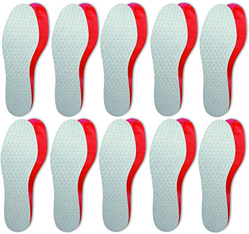 Lenzen 10 Pares de Plantillas Extra Finas para Pies Secos I Suelas Transpirables con una Superficie Absorbente I Suelas frescas con desodorante (45)