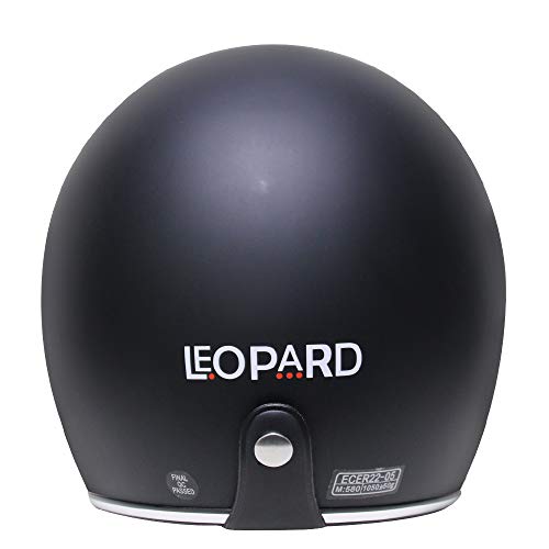 Leopard LEO-601 Casco Moto Jet Abierto con Interior Visera Mujer y Hombre Negro Mate M (57-58cm) para Motocicleta Ciclomotor y Scooter Bicicleta ECE Homologado