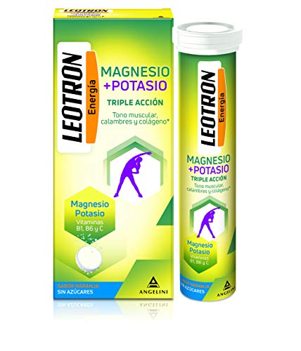 LEOTRON Magnesio y Potasio - 30 Comprimidos - Complemento alimenticio con magnesio, potasio, vitaminas B1, B6 y C, con edulcorantes, Agradable sabor a naranja (1835260)