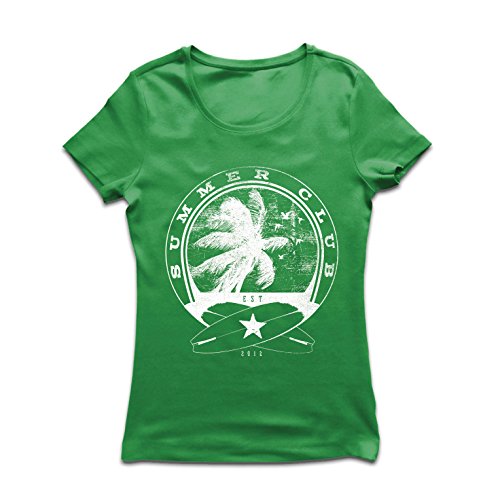 lepni.me Camiseta Mujer Club de Verano - Surf - Ropa de Surf - Beach Resort Wear, Summer Vacation Outfits (XX-Large Verde Multicolor)