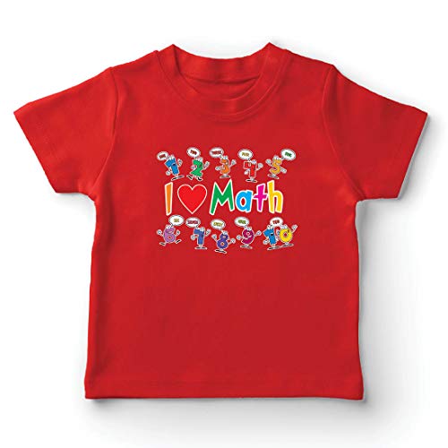 lepni.me Camiseta para Niño/Niña Amo Las matemáticas, el Regalo Educativo de Regreso a la Escuela o la graduación (14-15 Years Rojo Multicolor)